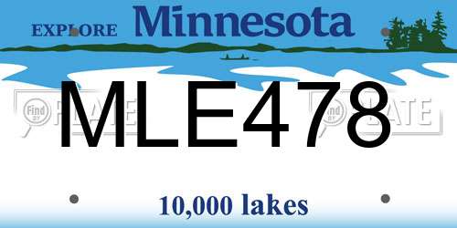 MLE478 Minnesota License Plate