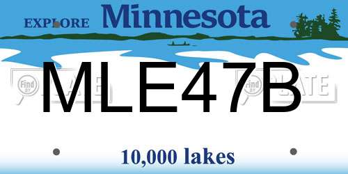 MLE47B Minnesota License Plate
