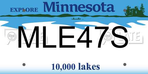 MLE47S Minnesota License Plate