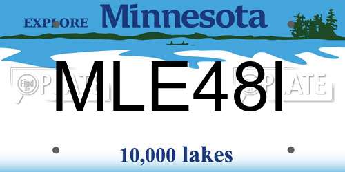MLE48I Minnesota License Plate
