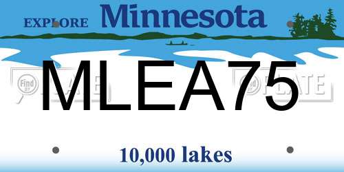MLEA75 Minnesota License Plate