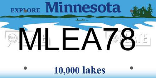 MLEA78 Minnesota License Plate