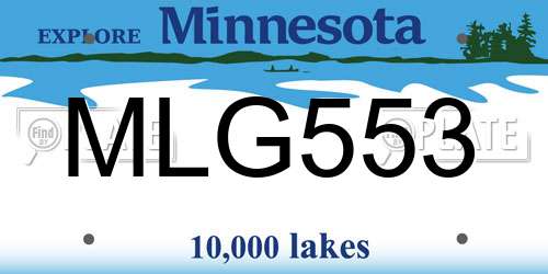 MLG553 Minnesota License Plate