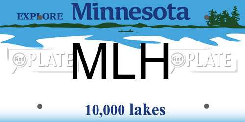 MLH Minnesota License Plate