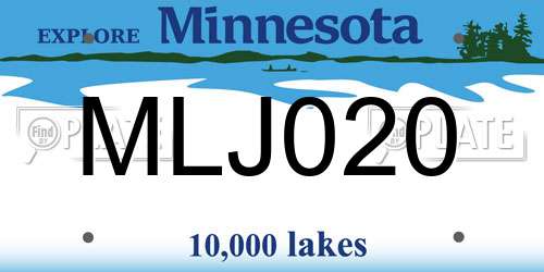 MLJ020 Minnesota License Plate