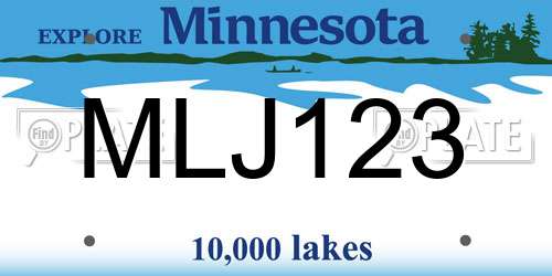MLJ123 Minnesota License Plate