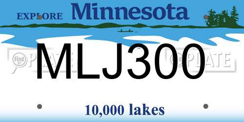 MLJ300 Minnesota License Plate