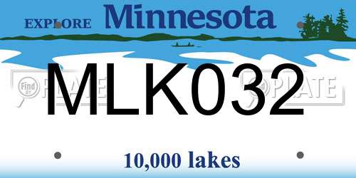 MLK032 Minnesota License Plate