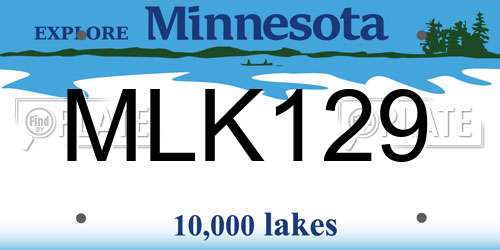 MLK129 Minnesota License Plate