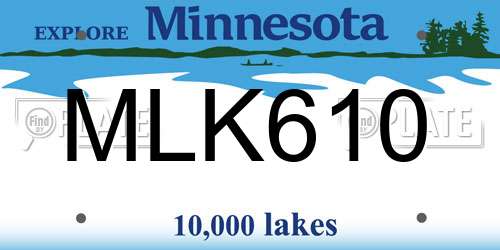MLK610 Minnesota License Plate