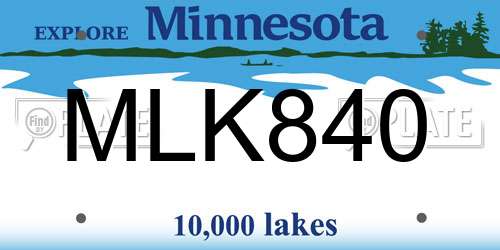 MLK840 Minnesota License Plate