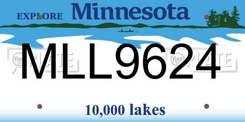 MLL9624 Minnesota License Plate