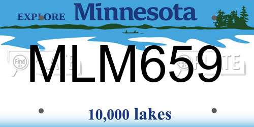 MLM659 Minnesota License Plate