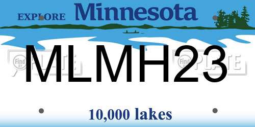 MLMH23 Minnesota License Plate