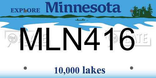 MLN416 Minnesota License Plate