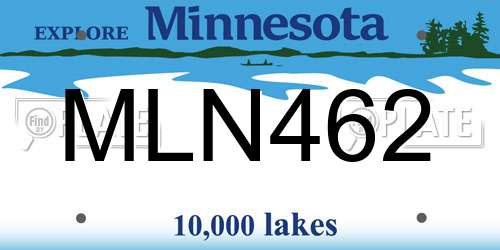 MLN462 Minnesota License Plate