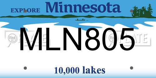 MLN805 Minnesota License Plate