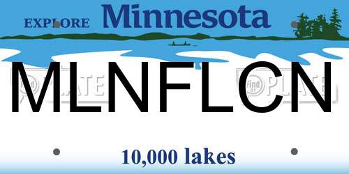 MLNFLCN Minnesota License Plate