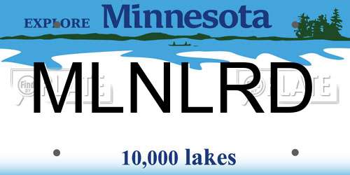MLNLRD Minnesota License Plate