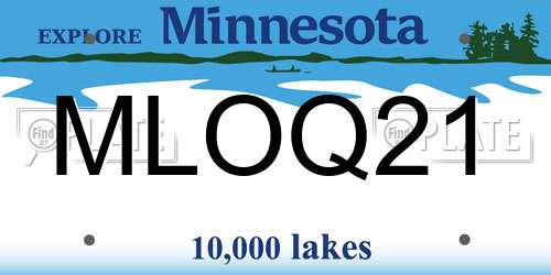 MLOQ21 Minnesota License Plate