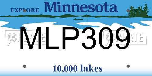 MLP309 Minnesota License Plate