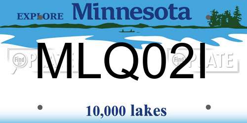 MLQ02I Minnesota License Plate