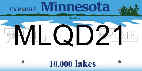 MLQD21 Minnesota License Plate