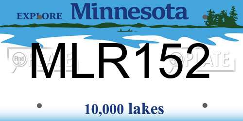 MLR152 Minnesota License Plate
