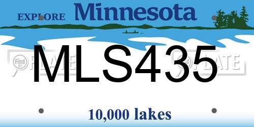 MLS435 Minnesota License Plate