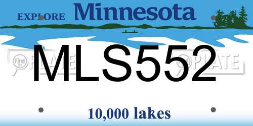 MLS552 Minnesota License Plate