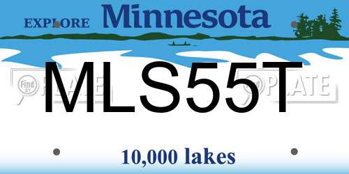 MLS55T Minnesota License Plate