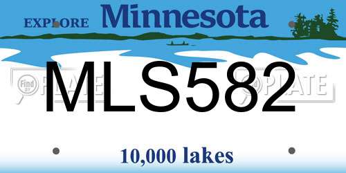 MLS582 Minnesota License Plate