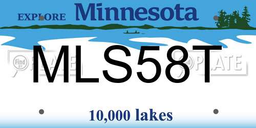MLS58T Minnesota License Plate