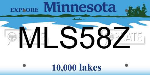 MLS58Z Minnesota License Plate