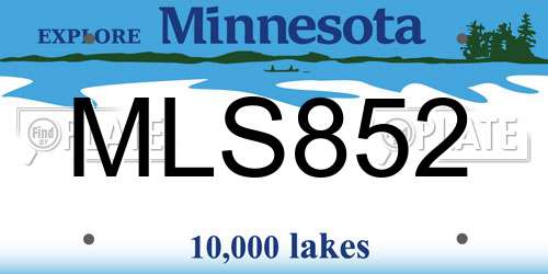 MLS852 Minnesota License Plate