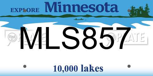 MLS857 Minnesota License Plate