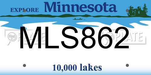 MLS862 Minnesota License Plate