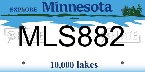 MLS882 Minnesota License Plate