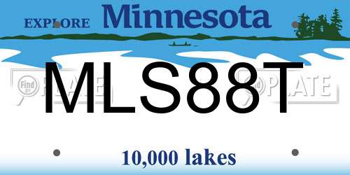 MLS88T Minnesota License Plate