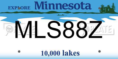 MLS88Z Minnesota License Plate