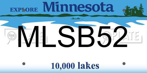 MLSB52 Minnesota License Plate