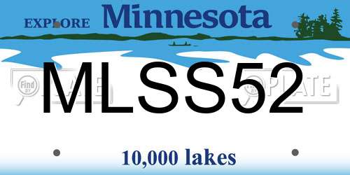 MLSS52 Minnesota License Plate