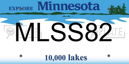 MLSS82 Minnesota License Plate