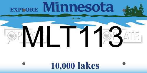 MLT113 Minnesota License Plate
