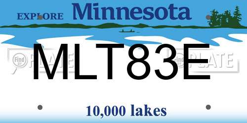 MLT83E Minnesota License Plate