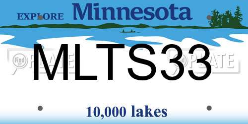 MLTS33 Minnesota License Plate