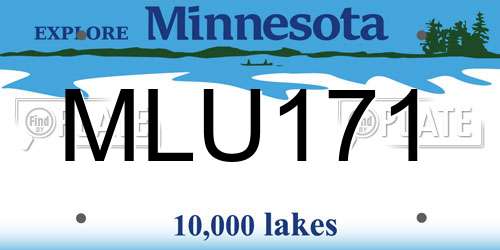 MLU171 Minnesota License Plate