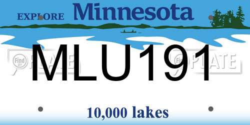 MLU191 Minnesota License Plate