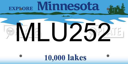 MLU252 Minnesota License Plate
