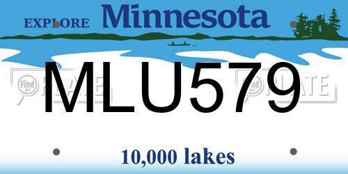 MLU579 Minnesota License Plate